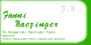 fanni maczinger business card